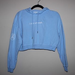 Call Her Daddy "I AM UNWELL" Blue cropped Hoodie